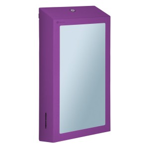 Sulankstytų popierinių rankšluosčių dozatorius - veidrodis, violetinės spalvos, Merida Stella Violet Line Slim Combo Mega