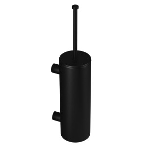 Wall-mounted toilet brush, long tube with lid, black, Merida Stella Black Line