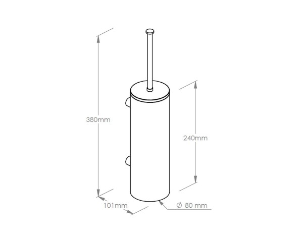 Wall-mounted toilet brush "tube" with lid