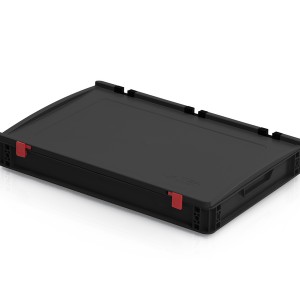ESD EURO kaste ar vāku, 600x400x75 mm, 967155, TBA