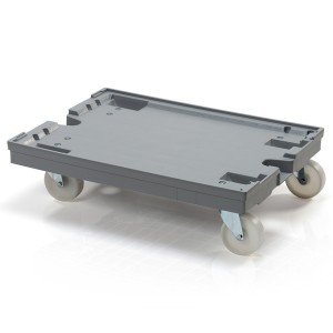 Transportavimo vežimėlis, 2 fiksuoti + 2 vairuojamieji PP ratai, 800x600x200 mm, 980500, TBA
