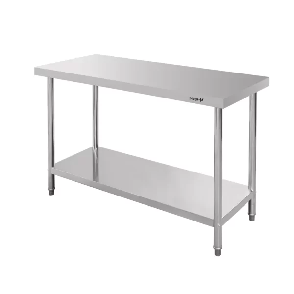 Stainless steel table with shelf