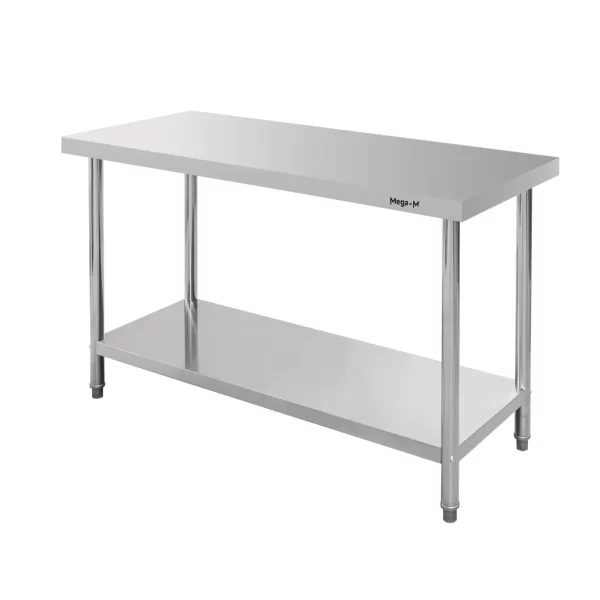 Stainless steel table with shelf