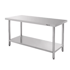 Stainless steel table with shelf, assembled, Standard, 1600x700x850 mm, MTP004380 (Kopija)