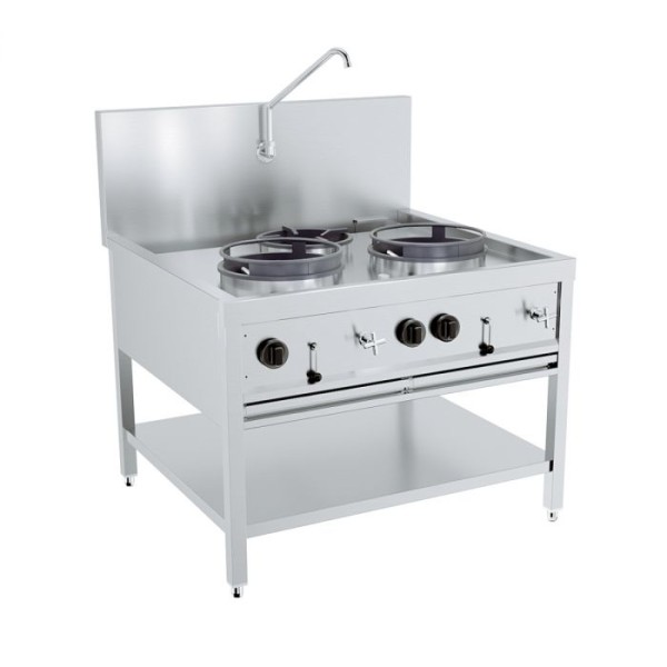 Gas wok table