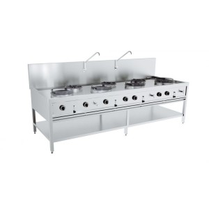 Dujinis wok stalas, 7 degikliai, 4x17 kW + 3x9 kW, 7178.1215, Combisteel