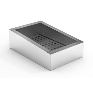 Shaved ice container with slope, gn 1/1, aisi 304, drainage on the operator's side, 402x590x160 mm, 7013.2780, Combisteel