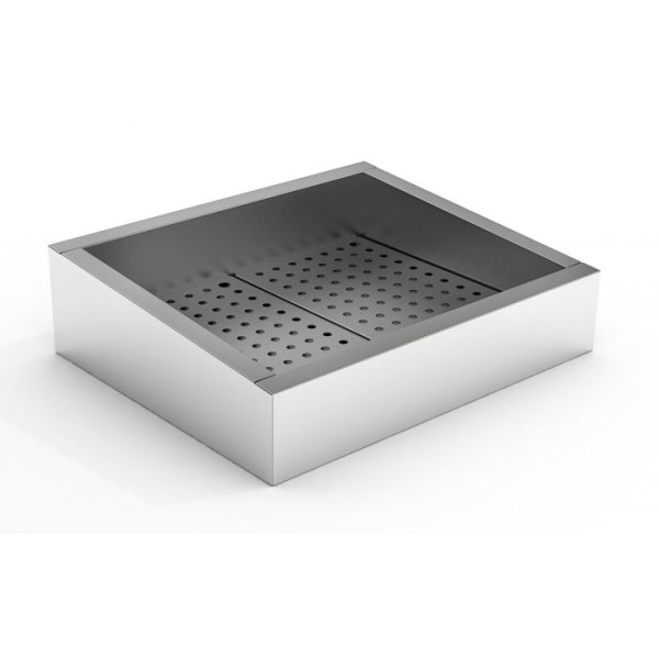 Crushed ice container with slope