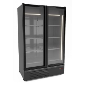 Freezer, 2 glass doors, black, 1230 l, 7072.1140, Combisteel