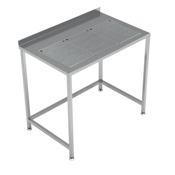 Stainless steel work table with drip tray