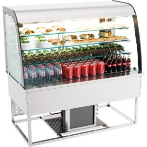Įmontuojama šaldoma vitrina, atvira priekinė dalis, 1400 mm, 200 l