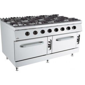 Dujinė viryklė su dujine orkaite, 8 kaitvietės, Base 900, 7178.3030, Combisteel