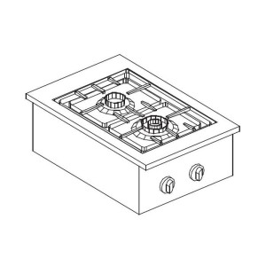 Įmontuojama dujinė viryklė, 2 kaitvietės, 9 kW, 7266.0005, Combisteel