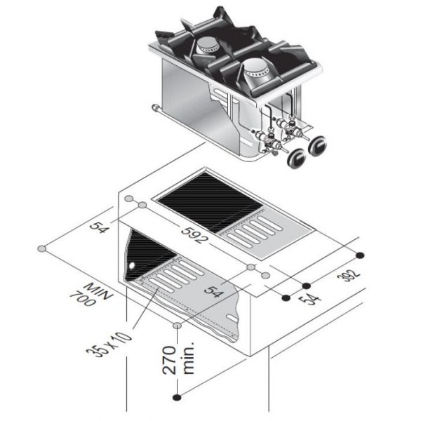 Built-in gas stove