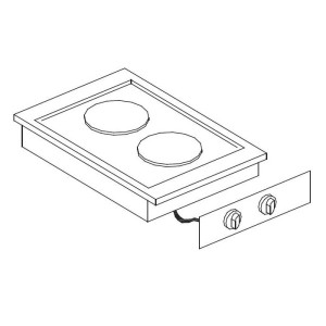 Įmontuojama elektrinė viryklė, 2 kaitvietės, 7266.0025, Combisteel