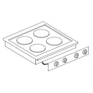 Įmontuojama elektrinė viryklė, 4 kaitvietės, 7266.0030, Combisteel