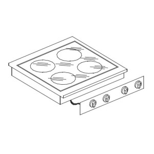 Įmontuojama keraminė viryklė, 4 kaitvietės, 7266.0040, Combisteel