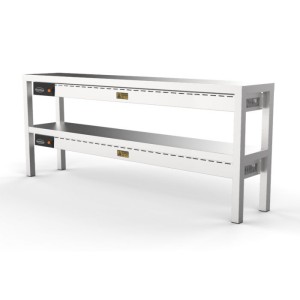 Heated shelf, ceramic heater, 2 levels, 8 heaters, 1600x300x650 mm, 7333.0518, Combisteel