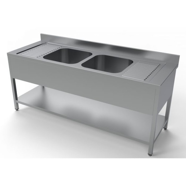Stainless steel table with shelf