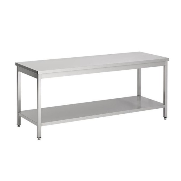 Stainless steel work table with shelf