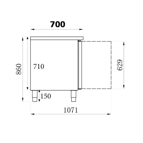 Refrigerated Table with Sink