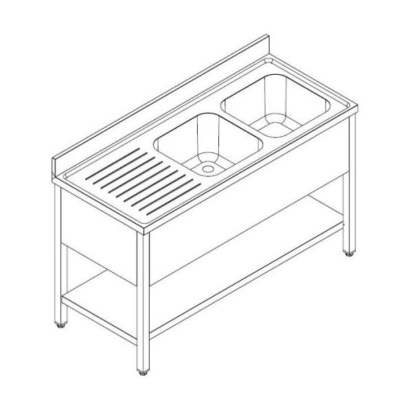 Stainless steel table with shelf
