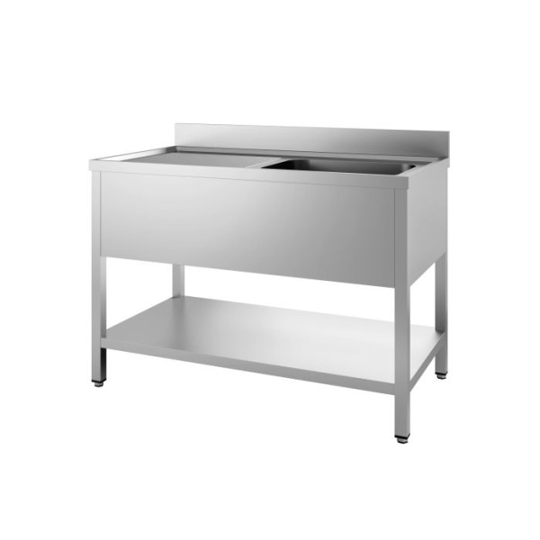 Stainless steel table with shelf
