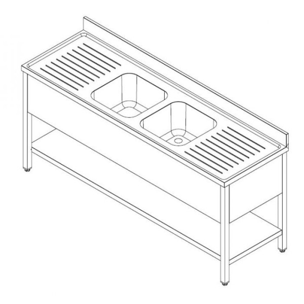 Stainless steel table with shelf