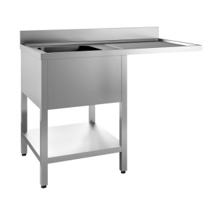 Table next to dishwasher, assembled, 1 sink, left, 1200x700x850 mm, 7452.0465, Combisteel