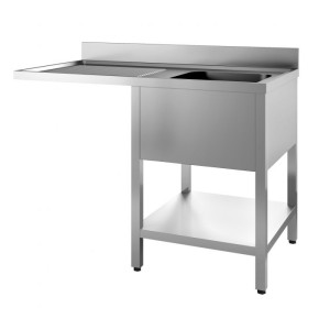 Table next to dishwasher, assembly required, 1 sink, right-hand side, 1200x700x850 mm, 7452.0470, Combisteel