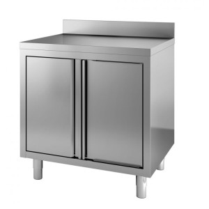 Stainless steel cabinet with doors, wall backsplash, 800x700x850 mm, 7452.3070, Combisteel
