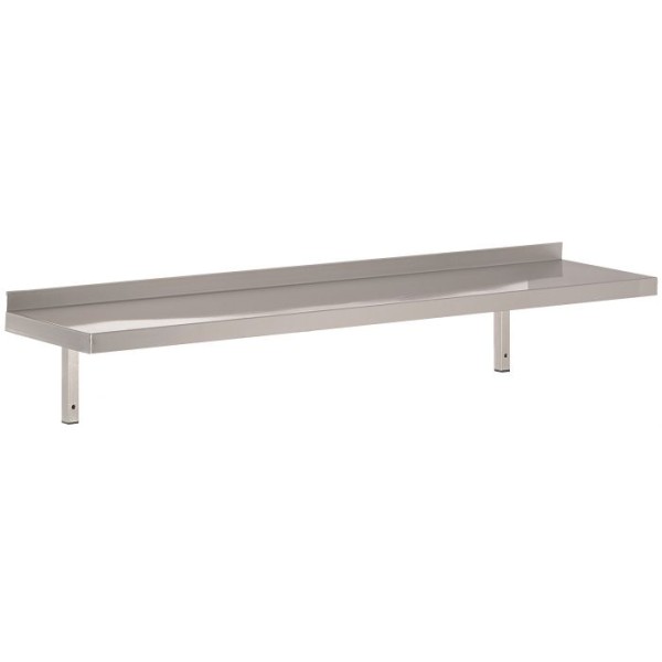 Stainless steel wall shelf with brackets