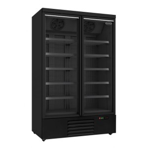 Freezer jde-1000f bl, 2 glass doors, black, 7455.2245, Combisteel