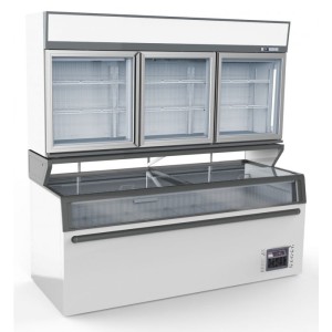 Commercial freezer, white, 3 glass doors, 7455.2525, Combisteel