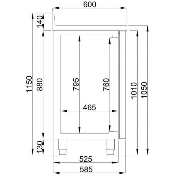 Aukstuma galds 600