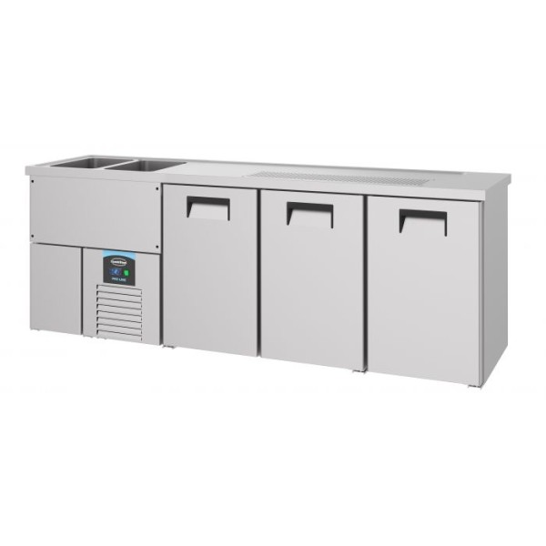 Refrigerated table with sink
