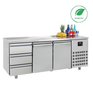Refrigerated table, 2 doors, 3 drawers, energy line, 7489.5555, Combisteel