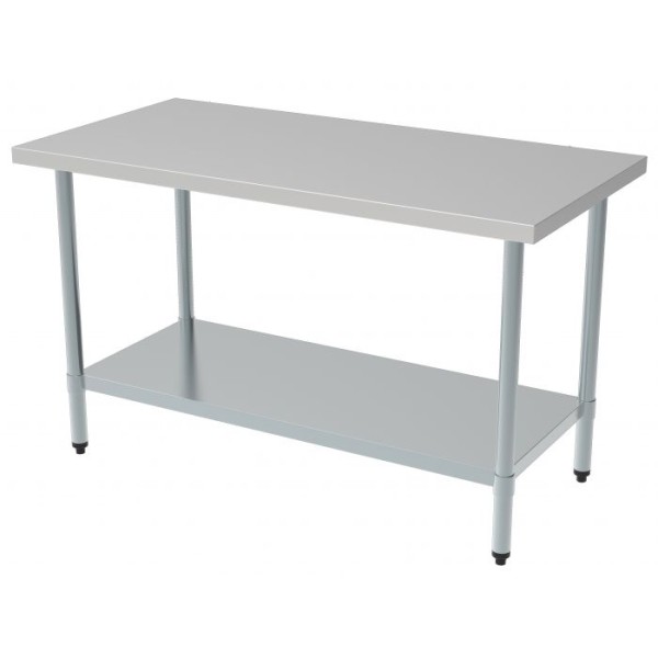 Stainless steel work table with shelf