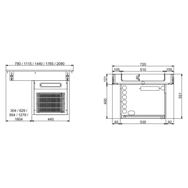Built-in refrigerated bath