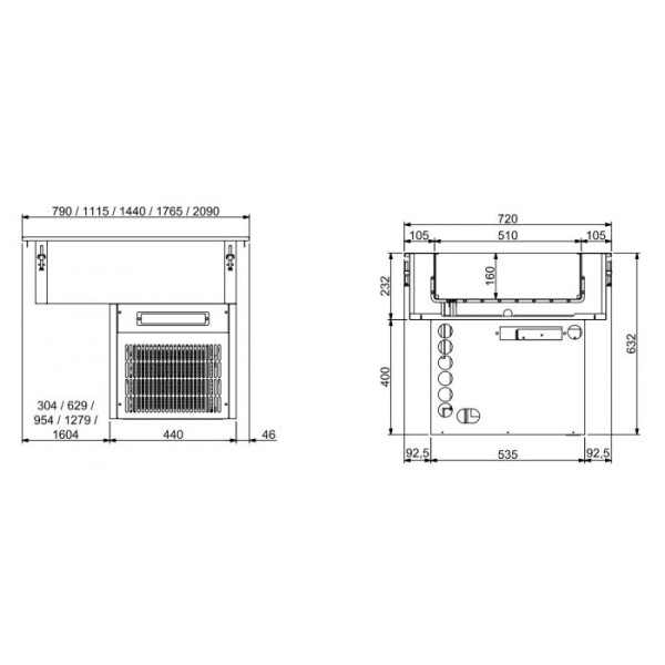 Built-in refrigerated bath