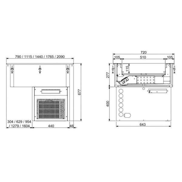 Built-in refrigerated bath