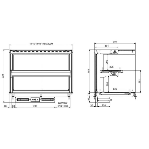 Built-in heated ceramic surface