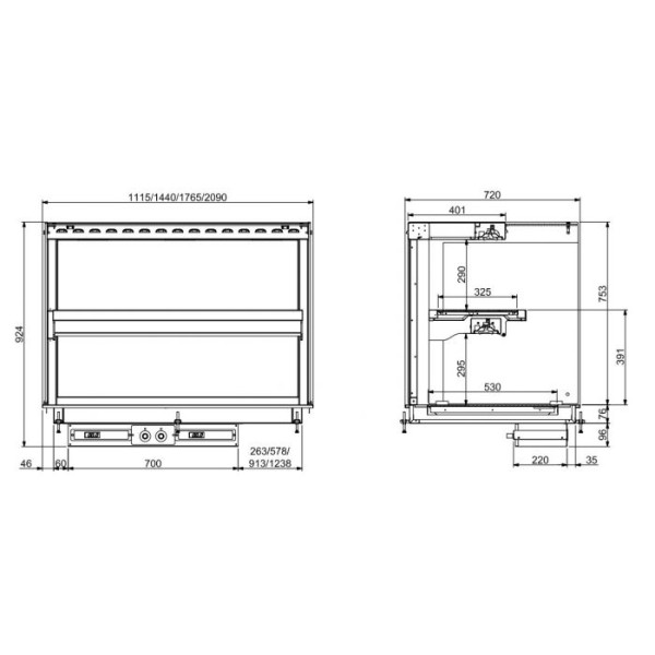 Built-in heated ceramic surface