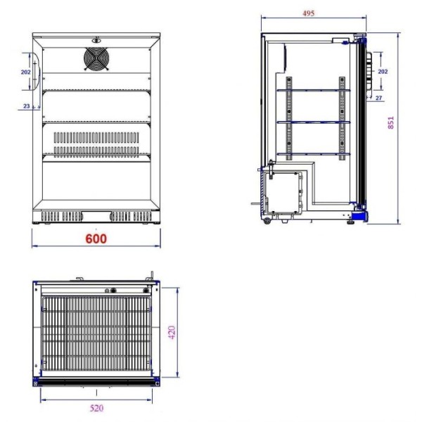 Bar refrigerator