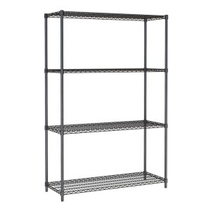 Shelf unit, 4 shelves, black, assembled, 1200x450x1800 mm, 7530.0030, Combisteel