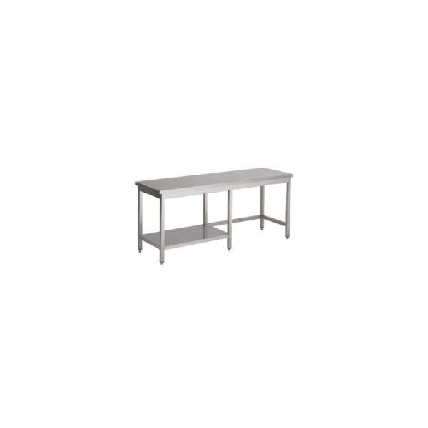 Stainless steel work table with 1/2 shelf