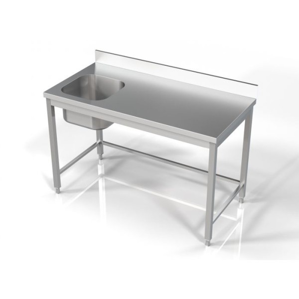 Stainless steel table with sink