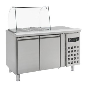 Refrigerated table with glass cover, 2 doors, 7950.0410, Combisteel