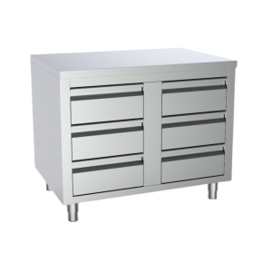 Nerūdijančio plieno spintelė, 6 stalčiai, 1000x700x850 mm, 7333.0284, Combisteel