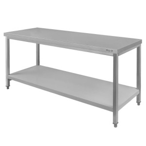 Nerūdijančio plieno stalas, centrinis, 1500x700x850 mm, pilkas, MTP003552, Mega-M
